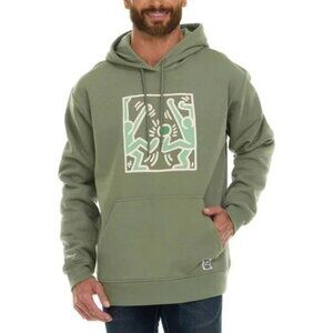 Keith Haring Men's M Olive Green Hoodie Sweatshirt Art Print K1193